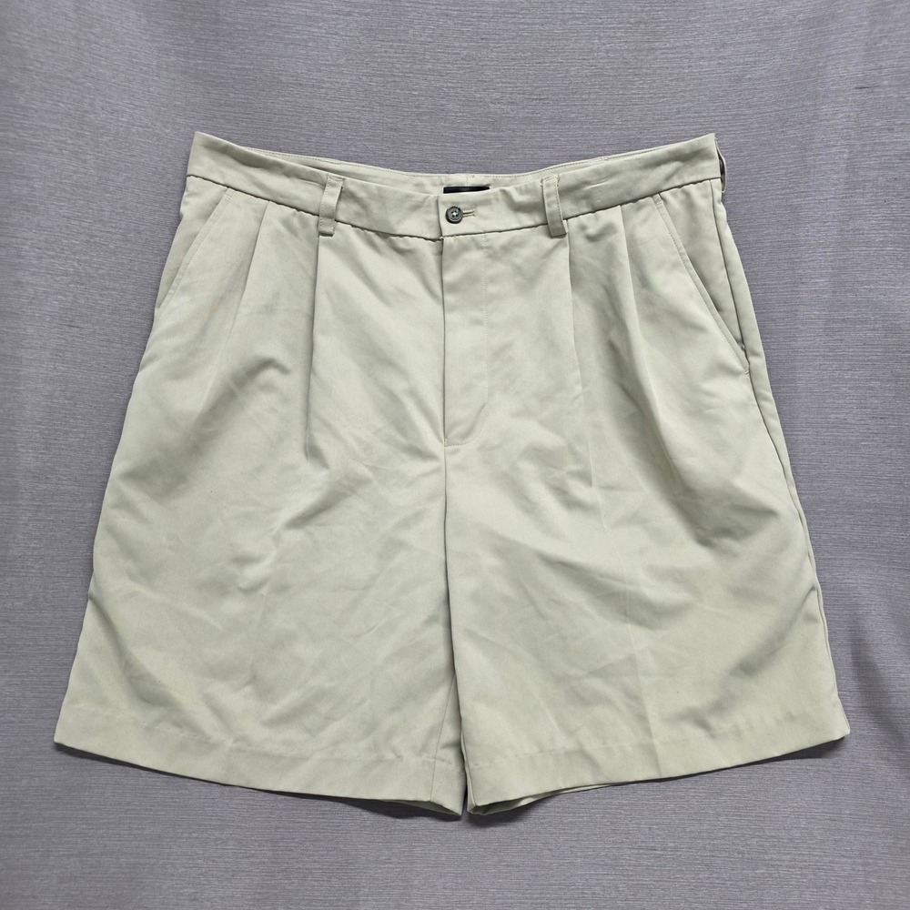 IZOD Mens Pleated Dress‎ Shorts Khaki Tan Old Money Style Size 36